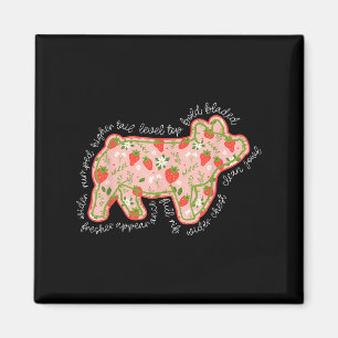 Schweinefleisch Erdbeere Bestandsausstellung Viehz Magnet