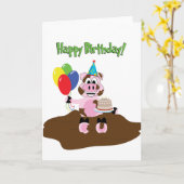 Schweinefleisch Geburtstagskarte Karte (Gelbe Blume)