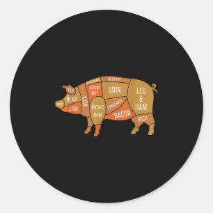 Schweinefleisch geräuchert Fleisch Lover Funny Gri Runder Aufkleber