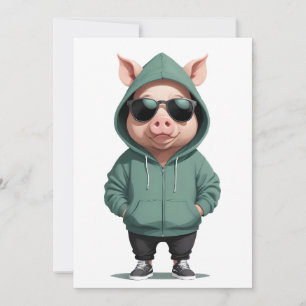Schweinefleisch Hoodie Funny Cooler Tiercharakter Einladung