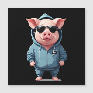 Schweinefleisch Hoodie Funny Cooler Tiercharakter Magnetkarte
