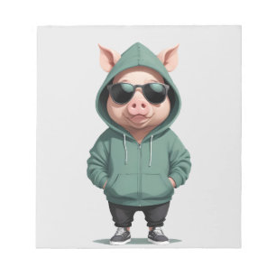 Schweinefleisch Hoodie Funny Cooler Tiercharakter Notizblock