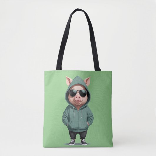 Schweinefleisch Hoodie Funny Cooler Tiercharakter Tasche (Vorderseite)