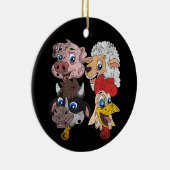 Schweinefleisch Hühner Hühner Kleinkinder Funny Fa Keramik Ornament (Rechts)