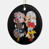 Schweinefleisch Hühner Hühner Kleinkinder Funny Fa Keramik Ornament (Links)