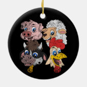 Schweinefleisch Hühner Hühner Kleinkinder Funny Fa Keramik Ornament (Hinten)