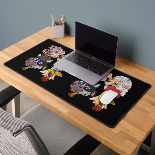Schweinefleisch Hühner Hühner Kleinkinder Funny Fa Schreibtischunterlage (Büro 2)