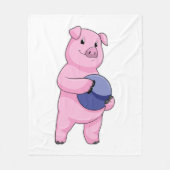 Schweinefleisch im Bowling mit Bowlingball Fleecedecke (Vorderseite)
