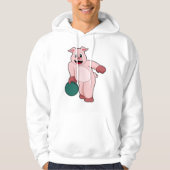 Schweinefleisch im Bowling mit Bowlingball Hoodie (Vorderseite)
