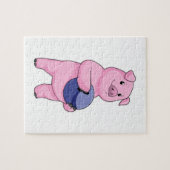 Schweinefleisch im Bowling mit Bowlingball Puzzle (Horizontal)