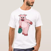 Schweinefleisch im Bowling mit Bowlingball T-Shirt (Vorderseite)