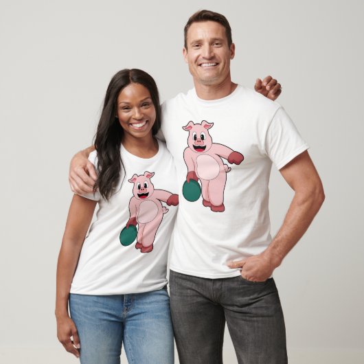 Schweinefleisch im Bowling mit Bowlingball T-Shirt (Unisex)