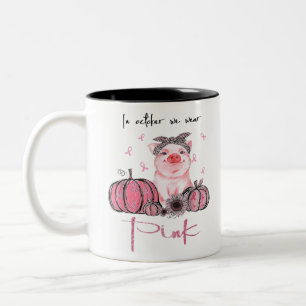 Schweinefleisch im Oktober tragen wir rosa Brustkr Zweifarbige Tasse