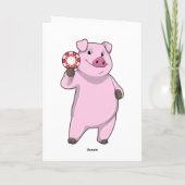 Schweinefleisch im Poker mit Poker-Chips Karte (Rückseite)