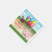 Schweinefleisch in einem Bauernhof, der Balloons h Serviette (Ecke)