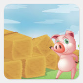 Schweinefleisch in einem Betrieb Quadratischer Aufkleber (Vorderseite)