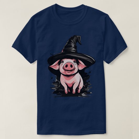 Schweinefleisch in einem Hexenhut T-Shirt (Design vorne)