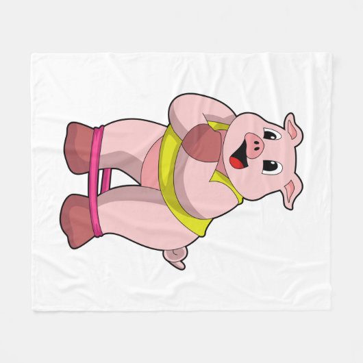 Schweinefleisch in Fitness mit Gummiband Fleecedecke (Vorderseite (Horizontal))