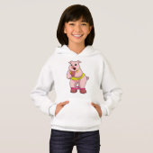 Schweinefleisch in Fitness mit Gummiband Hoodie (Vorne ganz)