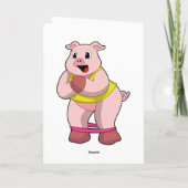 Schweinefleisch in Fitness mit Gummiband Karte (Rückseite)