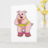 Schweinefleisch in Fitness mit Gummiband Karte (Gelbe Blume)