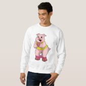 Schweinefleisch in Fitness mit Gummiband Sweatshirt (Vorne ganz)