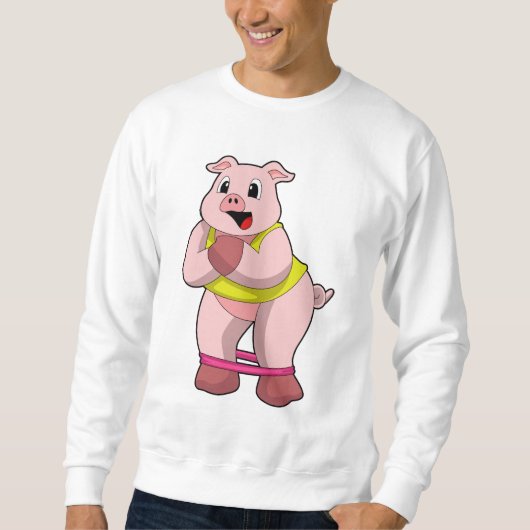 Schweinefleisch in Fitness mit Gummiband Sweatshirt (Vorderseite)