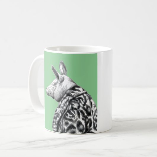Schweinefleisch in Jaguar Pelzmatte (Moegi) Kaffeetasse (Vorderseite Links)