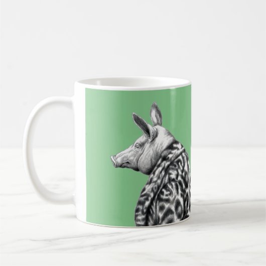 Schweinefleisch in Jaguar Pelzmatte (Moegi) Kaffeetasse (Links)