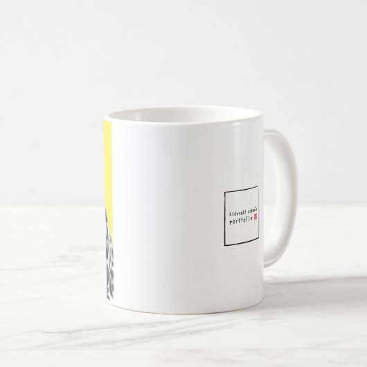 Schweinefleisch in Jaguar Pelzmatte (Retro-Gelb) Kaffeetasse (VorderseiteRechts)