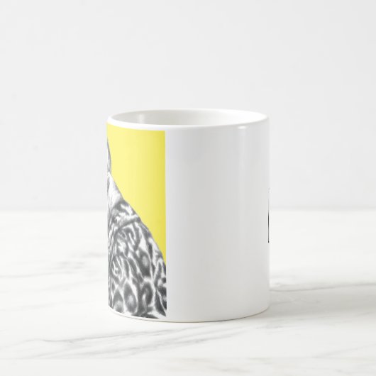 Schweinefleisch in Jaguar Pelzmatte (Retro-Gelb) Kaffeetasse (Mittel)