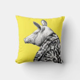 Schweinefleisch in Jaguar Pelzmatte (Retro-Gelb) Kissen