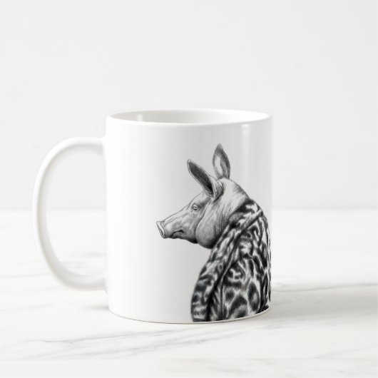 Schweinefleisch in Jaguar Pelzmatte (Schnee) Kaffeetasse (Links)