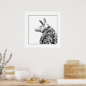 Schweinefleisch in Jaguar Pelzmatte (Schnee) Poster (Küche)