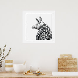 Schweinefleisch in Jaguar Pelzmatte (Schnee) Poster