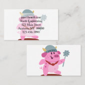 Schweinefleisch in Reisekostüm| Hintergrundfarbe Visitenkarte (Vorne/Hinten)