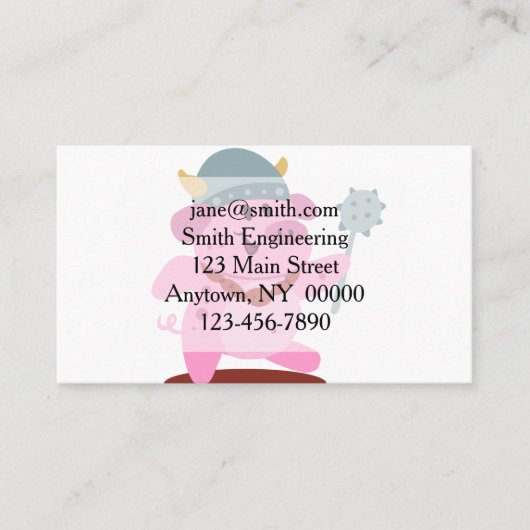 Schweinefleisch in Reisekostüm| Hintergrundfarbe Visitenkarte (Vorderseite)