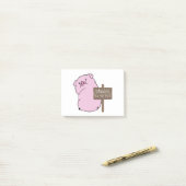 Schweinefleisch kann Post-it-Hinweise beißen Post-it Klebezettel (Auf Schreibtisch)