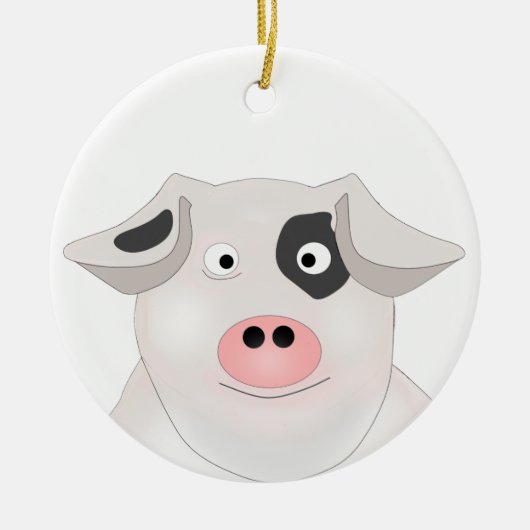 Schweinefleisch Keramik Ornament (Vorne)