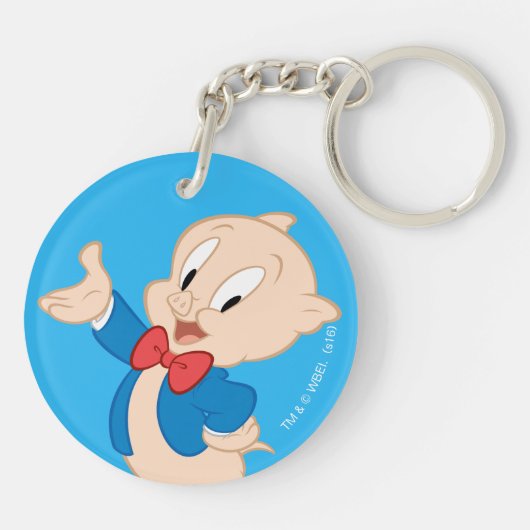 Schweinefleisch| Klassische Pose Schlüsselanhänger (Rückseite)