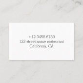 Schweinefleisch-Koch Visitenkarte (Rückseite)