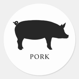 Schweinefleisch-Menüauswahl Runder Aufkleber