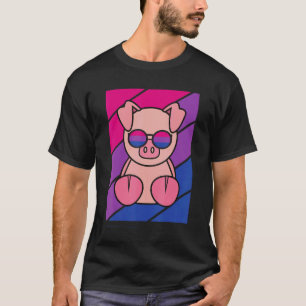 Schweinefleisch mit alter Bisexueller Flagge LGBTQ T-Shirt