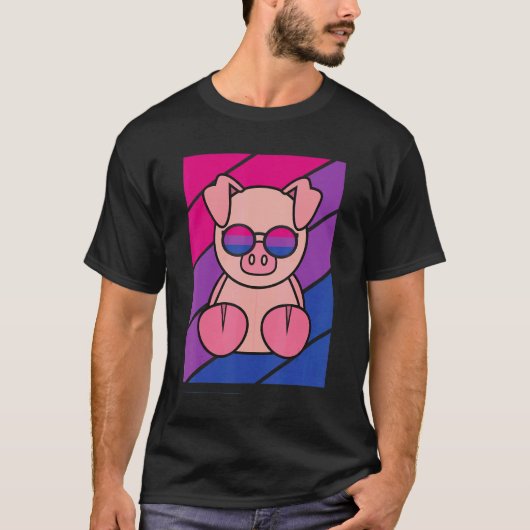 Schweinefleisch mit alter Bisexueller Flagge LGBTQ T-Shirt (Vorderseite)