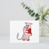Schweinefleisch mit Angelhaken Postkarte (Stehend Vorderseite)