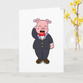 Schweinefleisch mit Anzug und Krawatte Karte (Gelbe Blume)