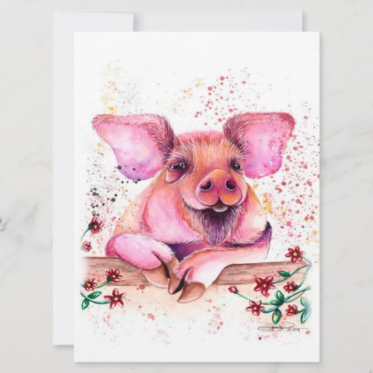 Schweinefleisch mit Blume | Art Design | Kunstgesc (Rückseite)