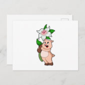 Schweinefleisch mit Blume Lilie Postkarte (Vorne/Hinten)