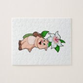 Schweinefleisch mit Blume Lilie Puzzle (Horizontal)