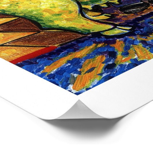 Schweinefleisch mit Blume Poster (Ecke)